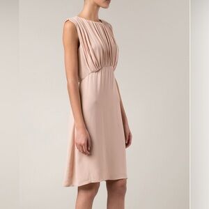 NEW L’Agence Nude Pink Sleeveless Dress, Crepe Bodice Mid Length, Open Back